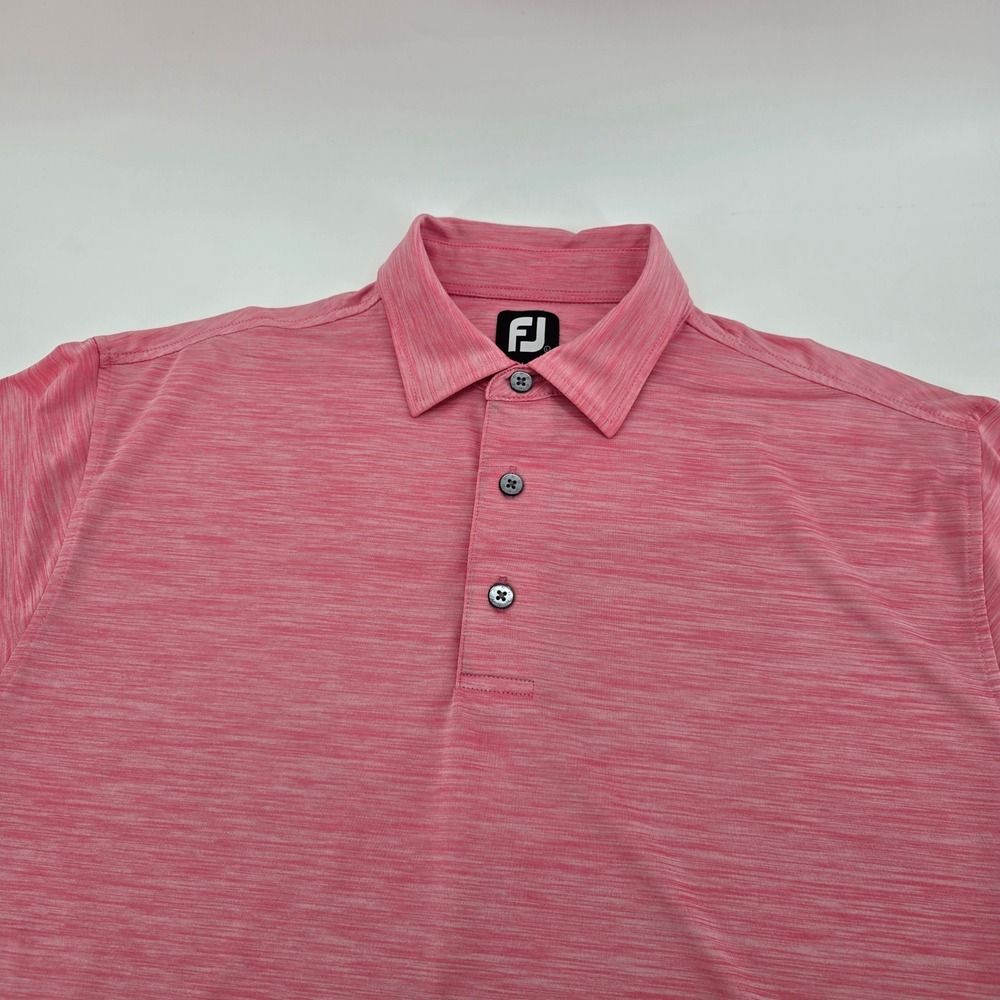 FootJoy Polo Shirt Mens Space Dye Stretch Performance Pink Large